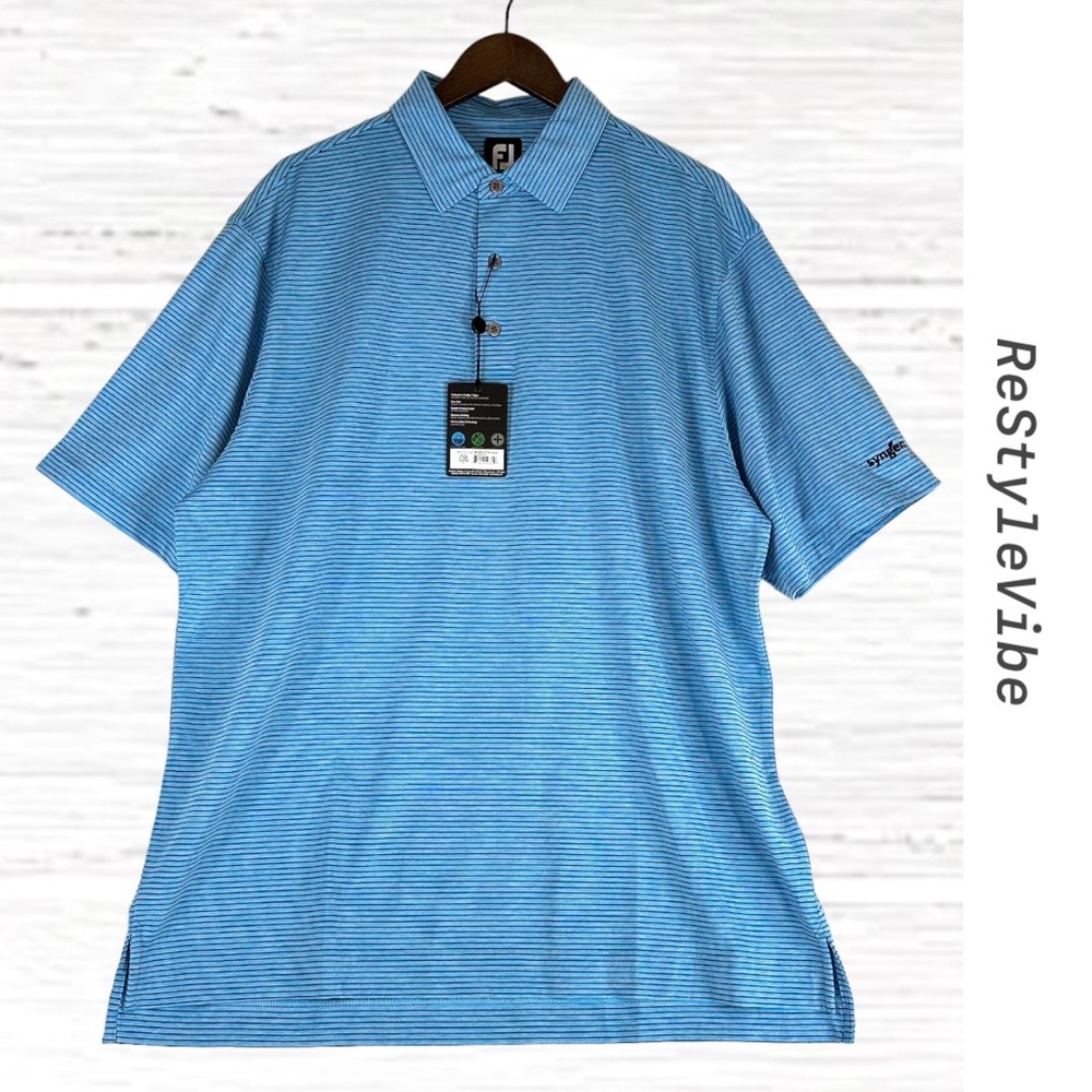 FOOTJOY FJ Men’s Size XL Shirt Polo Golf Striped Stretch NWT Syngenta Logo
